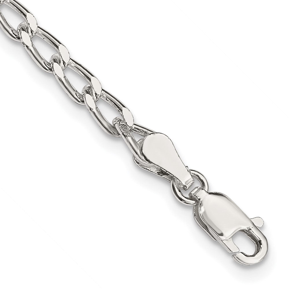 Sterling Silver 3.2mm Open Elongated Link Chain Anklet