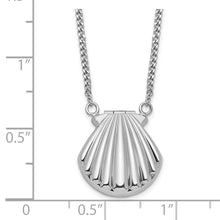 Load image into Gallery viewer, Sterling Silver Rhodium-plated Seashell 15mm Locket Necklace
