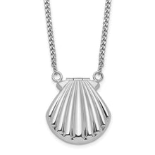 Load image into Gallery viewer, Sterling Silver Rhodium-plated Seashell 15mm Locket Necklace
