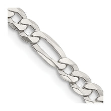Load image into Gallery viewer, Sterling Silver 4.5mm Lightweight Flat Figaro Chain
