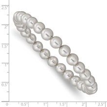 Load image into Gallery viewer, Majestik 7-8mm Grey Imitation Shell Pearl Stretch Bracelet
