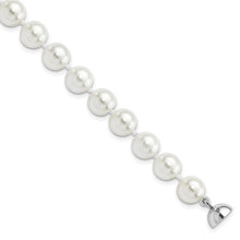 Load image into Gallery viewer, Sterling Silver Majestik Rh-pl 8-9mm White Imitation Shell Pearl Bracelet
