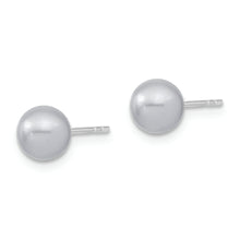 Load image into Gallery viewer, Sterling Silver Majestik Rh-pl 6-7mm Grey Imit. Shell Pearl Stud Earrings
