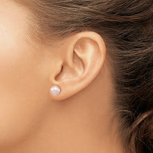 Load image into Gallery viewer, Sterling Silver Majestik Rh-pl 8-9mm Pink Imit. Shell Pearl Stud Earrings
