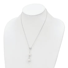 Load image into Gallery viewer, Sterling Silver Majestik Rh-pl 10-11mm Wht Imit. Shell Pearl CZ Y-Drop Neck
