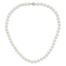 Load image into Gallery viewer, Sterling Silver Majestik Rh-pl 8-9mm White Imit. Shell Pearl Necklace
