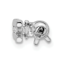 Load image into Gallery viewer, Sterling Silver Rhodium-plated Brushed CZ Bar Pin Brooch
