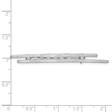 Load image into Gallery viewer, Sterling Silver Rhodium-plated Brushed CZ Bar Pin Brooch

