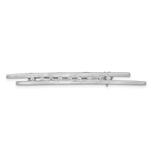 Load image into Gallery viewer, Sterling Silver Rhodium-plated Brushed CZ Bar Pin Brooch
