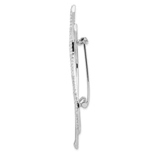 Load image into Gallery viewer, Sterling Silver Rhodium-plated CZ Fancy Curved Pin Brooch
