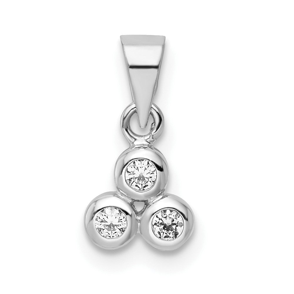 Sterling Silver RH Polished CZ  Pendant