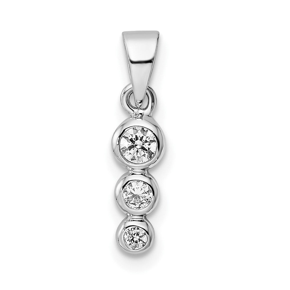 Sterling Silver RH Polished CZ  Pendant