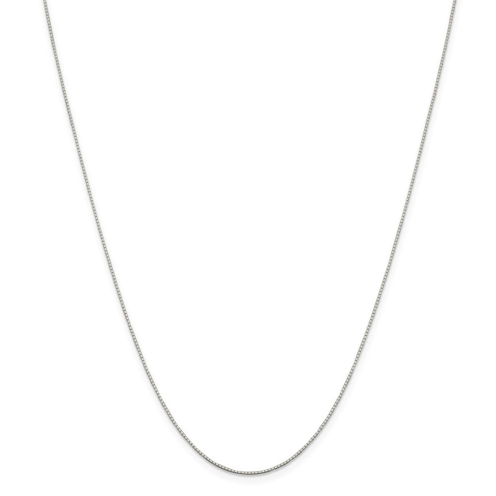 Sterling Silver Rhodium-plated .6mm Mirror Box Chain w/4in ext.