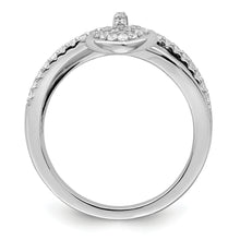 Load image into Gallery viewer, Sterling Silver Rhodium-plated CZ Heart Dangle Ring
