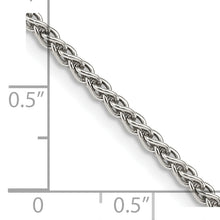 Load image into Gallery viewer, Sterling Silver Rhodium-plated 2.5mm Round Spiga Chain
