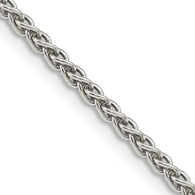 Load image into Gallery viewer, Sterling Silver Rhodium-plated 2.5mm Round Spiga Chain
