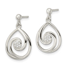 Load image into Gallery viewer, Sterling Silver CZ in Teardrop Pendant and Earrings Set
