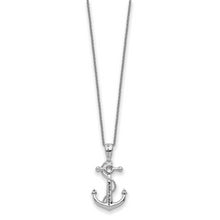 Load image into Gallery viewer, Sterling Silver CZ My Mother My Anchor 18in Necklace
