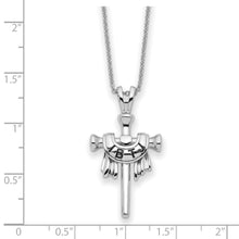 Load image into Gallery viewer, Sterling Silver Antiqued IBTJ Cross 22in Necklace
