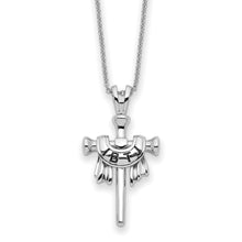 Load image into Gallery viewer, Sterling Silver Antiqued IBTJ Cross 22in Necklace
