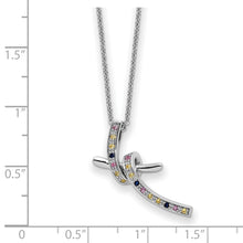 Load image into Gallery viewer, Sterling Silver CZ &amp; Created Pink Sapphire Dancing With Joy 18in Necklace
