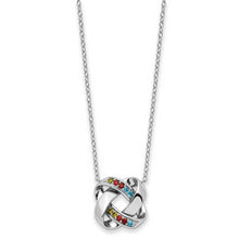 Load image into Gallery viewer, Sterling Silver Multi-color CZ Color Me Happy Square 18in Necklace

