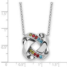 Load image into Gallery viewer, Sterling Silver Multi-color CZ Color Me Happy Square 18in Necklace
