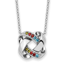 Load image into Gallery viewer, Sterling Silver Multi-color CZ Color Me Happy Square 18in Necklace
