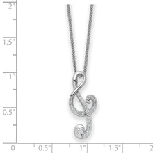 Load image into Gallery viewer, Sterling Silver CZ Music 18in Necklace
