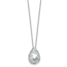 Load image into Gallery viewer, Sterling Silver Blue and Clear CZ In Memory of My Father 18in Necklace
