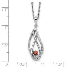 Load image into Gallery viewer, Sterling Silver Jan CZ Always in my Heart Birthstone 18in Necklace
