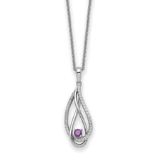 Load image into Gallery viewer, Sterling Silver Jun CZ Always in my Heart Birthstone 18in Necklace
