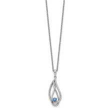 Load image into Gallery viewer, Sterling Silver Dec CZ Always in my Heart Birthstone 18in Necklace
