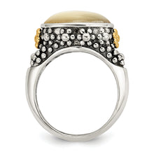 Load image into Gallery viewer, Sterling Silver w/14k Accent Floral Oval Mother Of Pearl Ring
