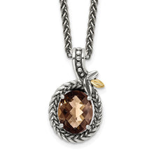 Load image into Gallery viewer, Sterling Silver w/14k Braided Oval 1.95SQ Smoky Quartz Necklace
