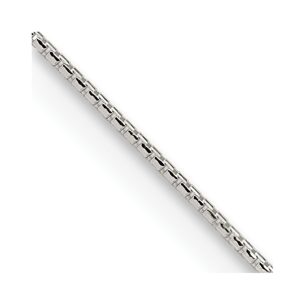 Sterling Silver 1.1mm Diamond-cut Round Box Chain w/2in ext.