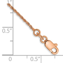 Load image into Gallery viewer, 14k Rose Gold 1mm D/C Machine-made Rope Chain
