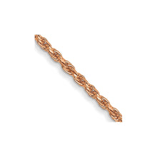 Load image into Gallery viewer, 14k Rose Gold 1mm D/C Machine-made Rope Chain
