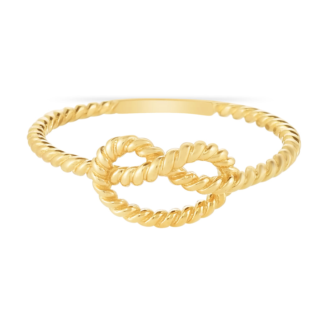 14K Gold Rope Love Knot Ring