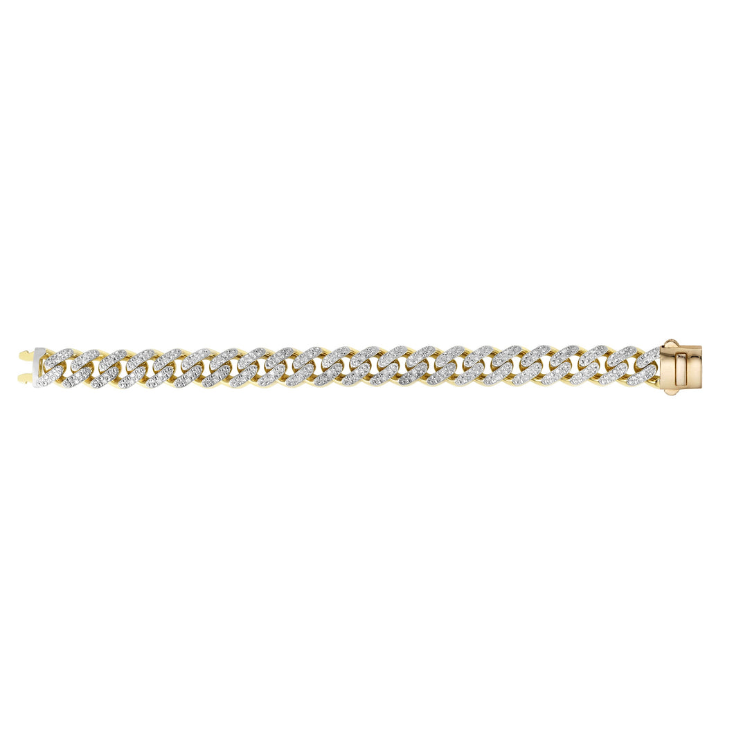 14K Gold 13.5mm Lite Miami Cuban with Diamonds