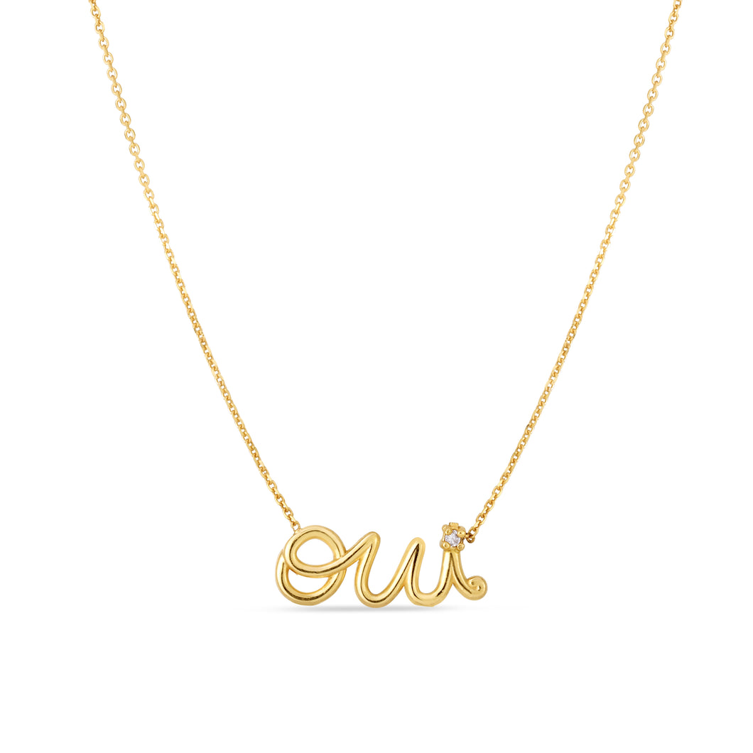 14K Gold Diamond Say Oui