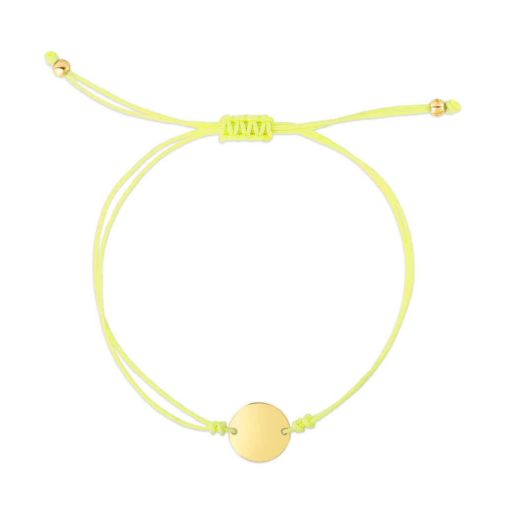 14K Yellow Cord Circle Adjustable Bracelet