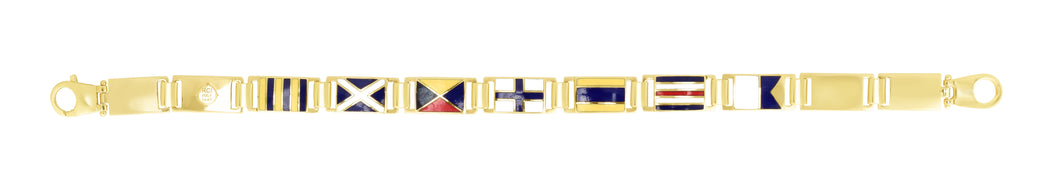 14K Maritime Flag 8.3mm Men's Bracelet