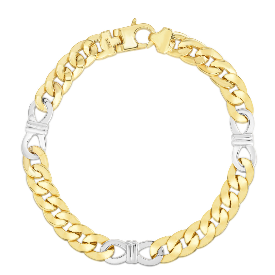 14K Gold Fancy Figaro Cuban Link with Infinity Link