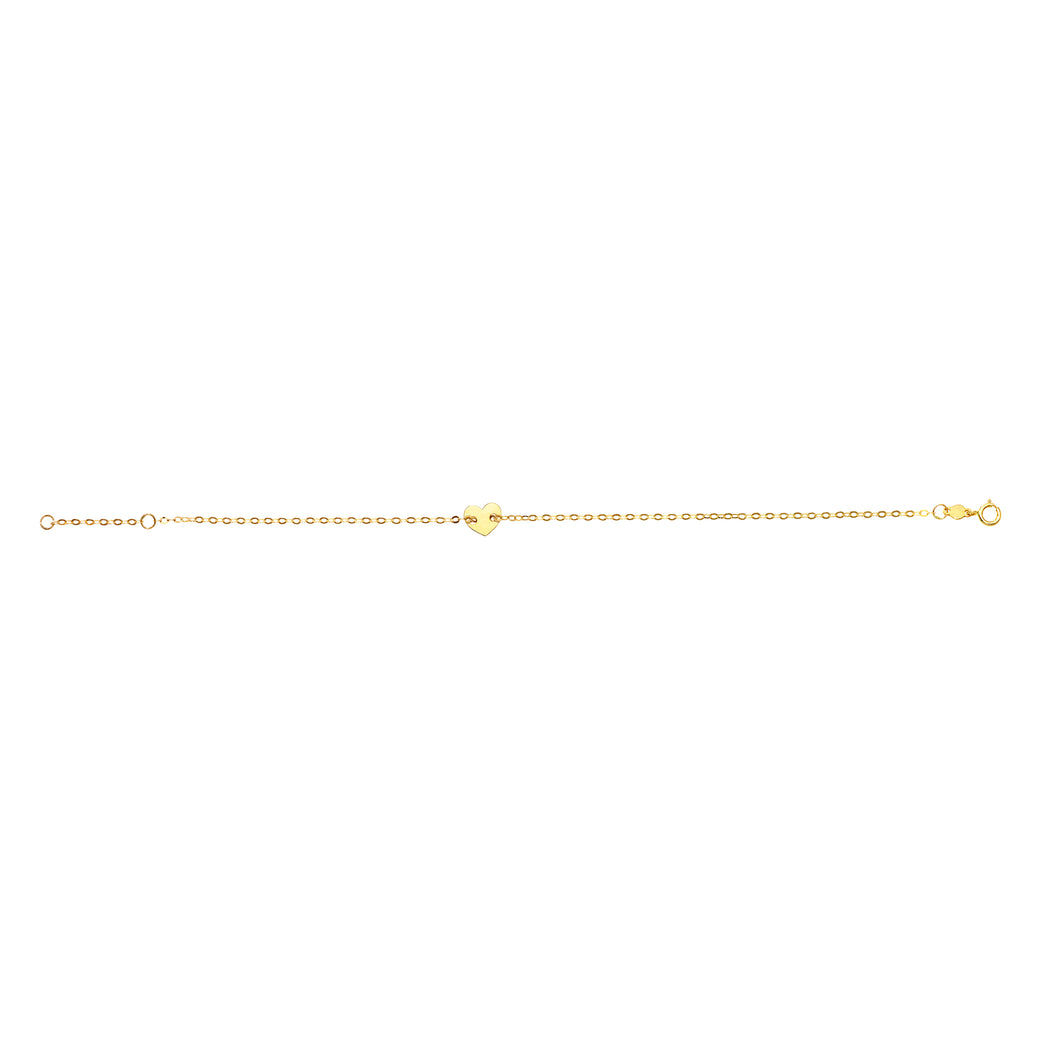 14K Gold Heart Bracelet