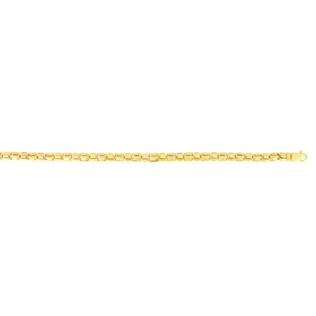 14K Gold Fancy Rounded Box Link
