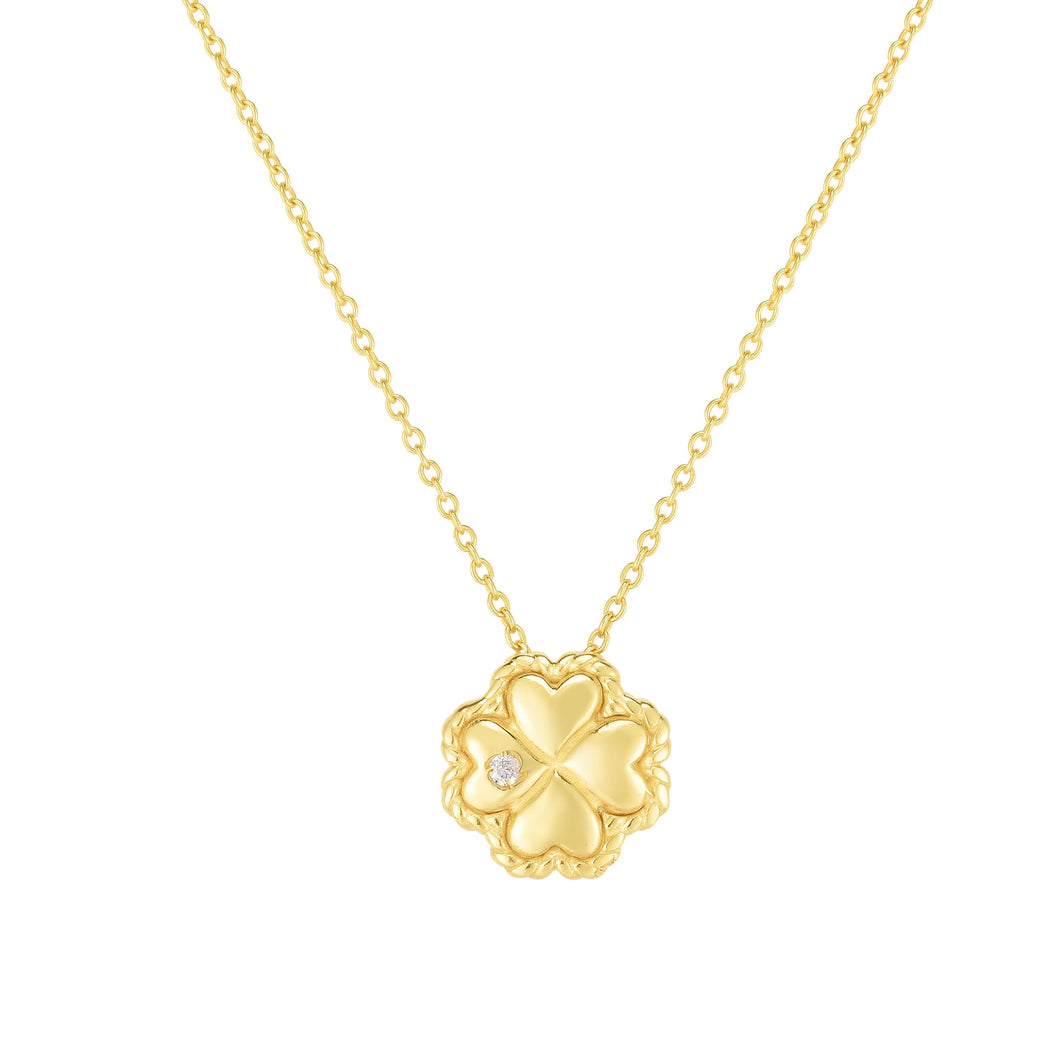 14K Gold Diamond Clover Piccolini Pendant