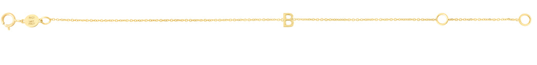14K Mini Initial B Bracelet