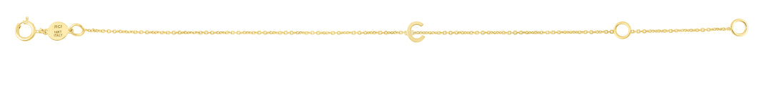 14K Mini Initial C Bracelet