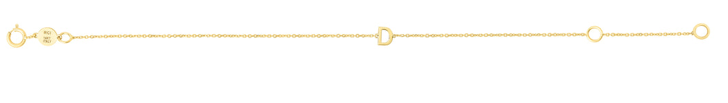 14K Mini Initial D Bracelet